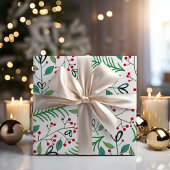 Winter Botanische Streifen Polka Dot Weihnachten Geschenkpapier Set