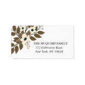 Winter Botanische Vegetation Rosa Blüte Adressaufkleber (Vorne)