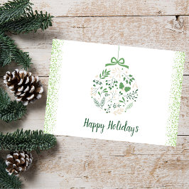 Winter Botanische Weihnachtskarte Grün Feiertagskarte