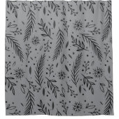 Winter Botanischer Duschvorhang - Grau (Vorderseite)