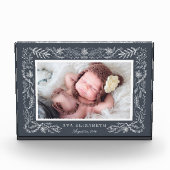 Winter Botanischer Rahmen | Baby Fotoblock (Vorderseite)