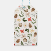 Winter Botanisches Festfest Frohe Weihnachten Geschenkanhänger (Rückseite)