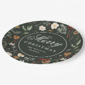 Winter Botanisches Festfest Personalisiert Pappteller (Schrägansicht)