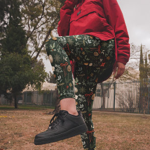 Winter Botanisches Festfest Weihnachten Leggings