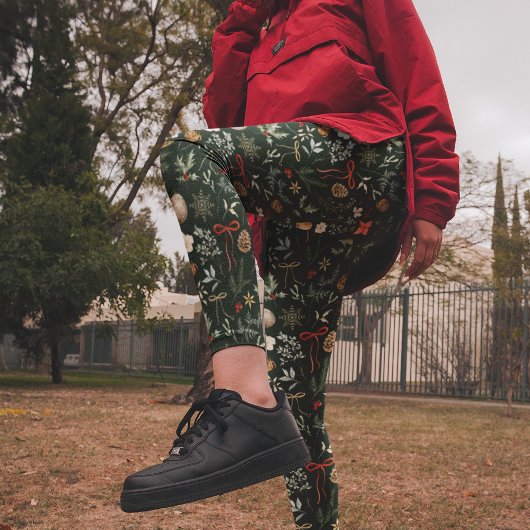 Winter Botanisches Festfest Weihnachten Leggings
