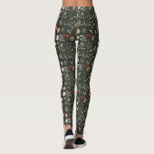 Winter Botanisches Festfest Weihnachten Leggings (Rückseite)
