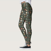 Winter Botanisches Festfest Weihnachten Leggings (Links)