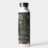 Winter Botanisches Festfest Weihnachten Trinkflasche (Links)