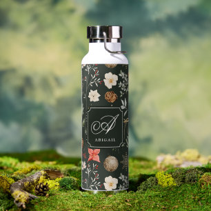 Winter Botanisches Festfest Weihnachten Trinkflasche