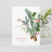 Winter Botanisches Foto Feiertagskarte (Stehend Vorderseite)