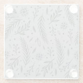 Winter Botanisches Glas Untersetzer - Elegantes Gr (Rückseite)