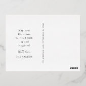 Winter Botanisches Rahmen-Foto Folien Feiertagspostkarte (Rückseite)