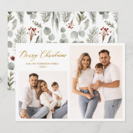 Winter Botanisches Skript 2 Foto Collage Weihnacht Feiertagskarte