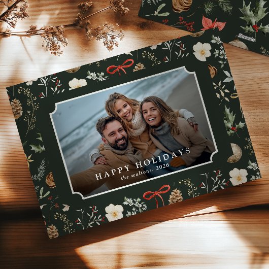 Winter Botanisches Weihnachtsfest - Foto Feiertagskarte