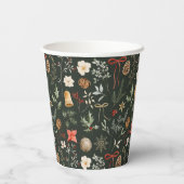 Winter Botanisches Weihnachtsfest - Party Pappbecher (Rückseite)