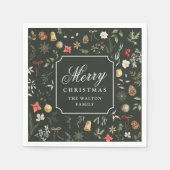 Winter Botanisches Weihnachtsfest - Party Serviette (Vorderseite)