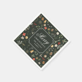 Winter Botanisches Weihnachtsfest - Party Serviette (Ecke)