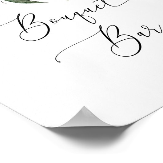 Winter Bouquet Bar wedding Poster (Ecke)