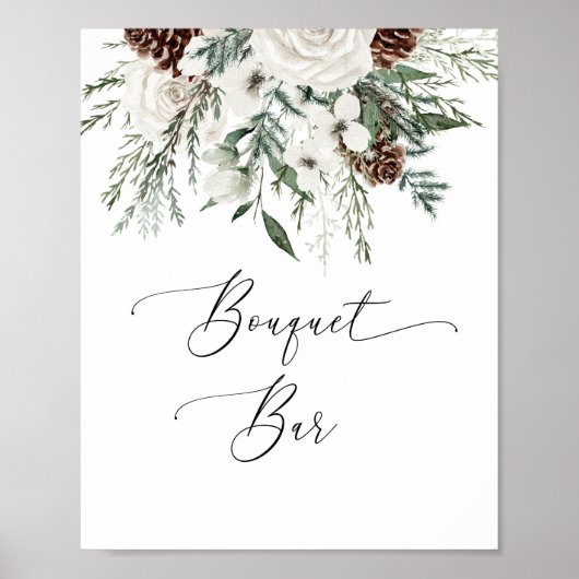 Winter Bouquet Bar wedding Poster (Vorne)