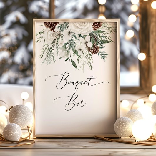 Winter Bouquet Bar wedding Poster