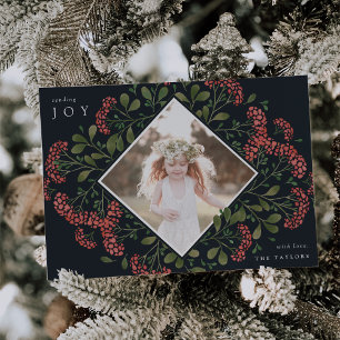 Winter Bouquet   Botanisches Foto Wasserfarbe Feiertagskarte