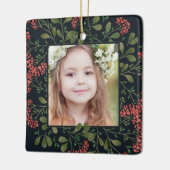 Winter Bouquet | Elegantes Personalisiertes Foto Keramikornament (Links)