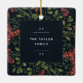 Winter Bouquet | Elegantes Personalisiertes Foto Keramikornament (Rückseite)