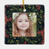 Winter Bouquet | Elegantes Personalisiertes Foto Keramikornament (Vorderseite)