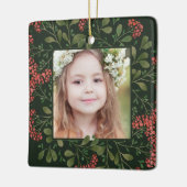 Winter Bouquet | Elegantes Personalisiertes Foto Keramikornament (Links)