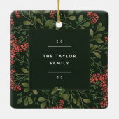 Winter Bouquet | Elegantes Personalisiertes Foto Keramikornament (Rückseite)