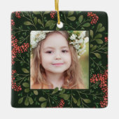 Winter Bouquet | Elegantes Personalisiertes Foto Keramikornament (Vorderseite)