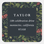 Winter Bouquet | Ferien-Rücksendeadresse Quadratischer Aufkleber (Vorderseite)