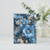 Winter Bouquet in Blue and White Postkarte (Stehend Vorderseite)