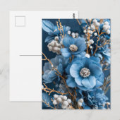 Winter Bouquet in Blue and White Postkarte (Vorne/Hinten)