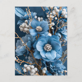 Winter Bouquet in Blue and White Postkarte