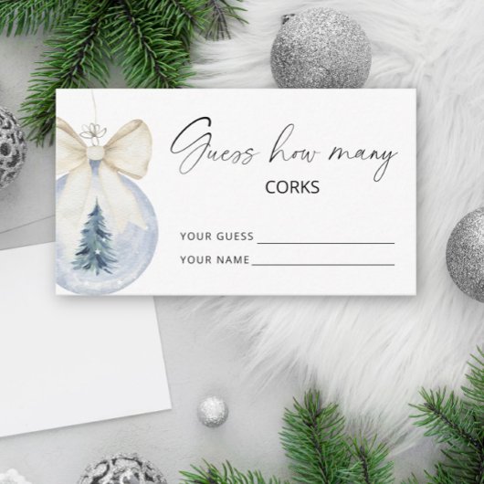 Winter Bow Ball schätzen, wie viele CORKS Bridgame Begleitkarte