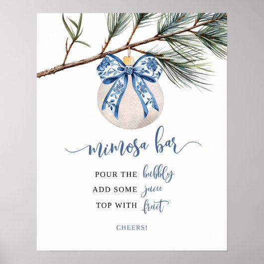 Winter Bow Chinoiserie Mimosa Bar Poster (Vorne)