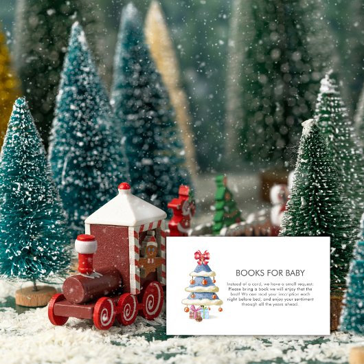 Winter Bow Christmas Tree Books For Baby Shower  Begleitkarte