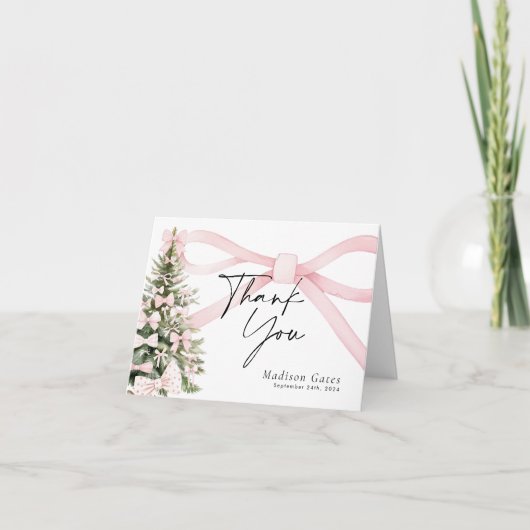 Winter Bow Dankeschön Karte (Vorderseite)