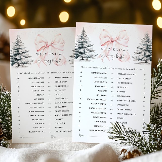 Winter Bow, der Mama Best Baby Shower Game kennt (Von Creator hochgeladen)