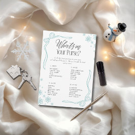 Winter Bow grün Was ist in deiner Handtasche? Spie Einladung