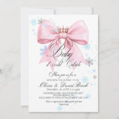 Winter Bow Snowflakes Baby Shower Einladung (Vorderseite)