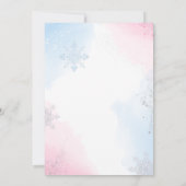 Winter Bows Snowflakes Gender Reveal Invitation Einladung (Rückseite)