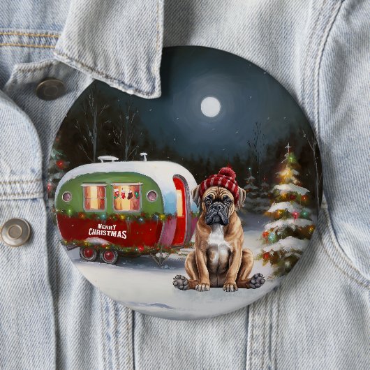 Winter Boxer Caravan Weihnachtsabenteuer Button (Beispiel)
