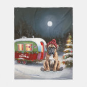 Winter Boxer Caravan Weihnachtsabenteuer Fleecedecke (Vorderseite)