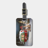 Winter Boxer Caravan Weihnachtsabenteuer Gepäckanhänger (Vorderseite vertikal)