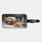 Winter Boxer Caravan Weihnachtsabenteuer Gepäckanhänger (Rückseite horizontal)