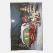 Winter Boxer Caravan Weihnachtsabenteuer Geschirrtuch (Vertikal)