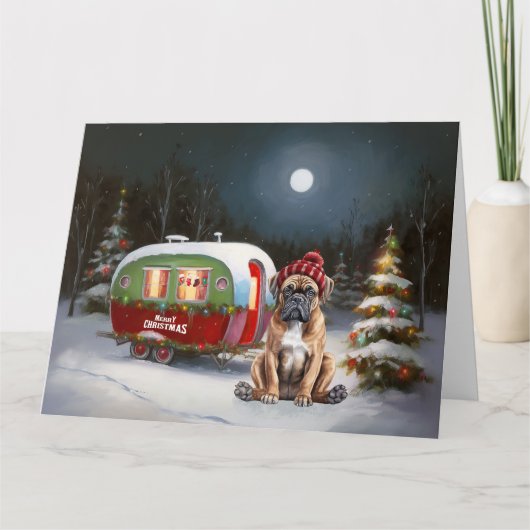 Winter Boxer Caravan Weihnachtsabenteuer Karte (Vorderseite)