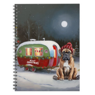 Winter Boxer Caravan Weihnachtsabenteuer Notizblock